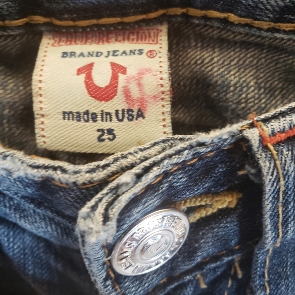 True Religion Women’s Straight Leg Medium Washed Jeans Size 25 - Picture 4 of 10